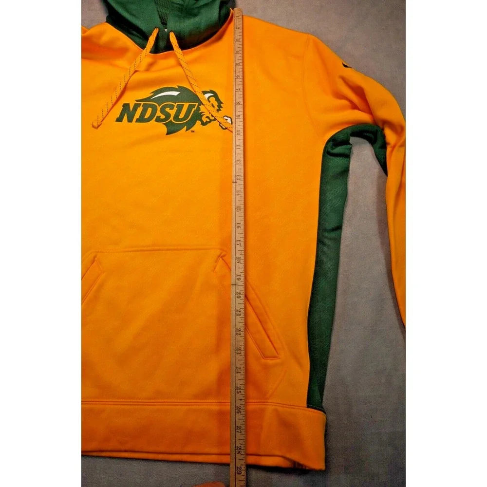 Nike Therma-Fit NDSU Bison Pullover Hoodie Sweatshirt Gold Green L‎ Pockets